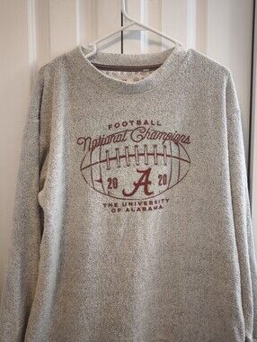 Pressbox Gray Crewneck Football  Sweatshirt National Championship Alabama